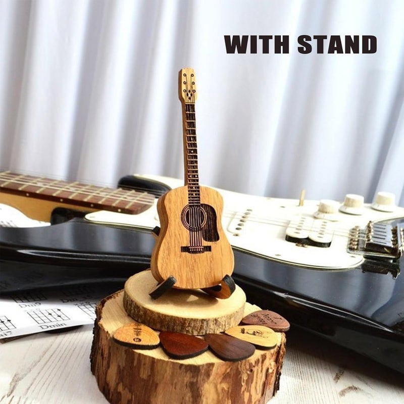 ASSUJA 1Set Guitar Pick Holder, 2026 Wooden Guitar Pick Box With 3 Pcs Guitar Pick, Acoustic guitar picks,wooden guitar picks with Stand(1Set) - Image 3